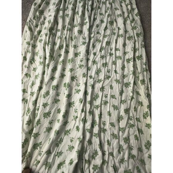 ASOS DESIGN slash neck button down dropped waist maxi dress green floral 6 New - Picture 14 of 16